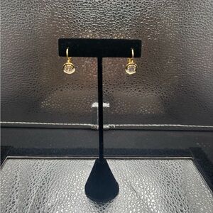 Elegant Gold Drop Earrings With Cz